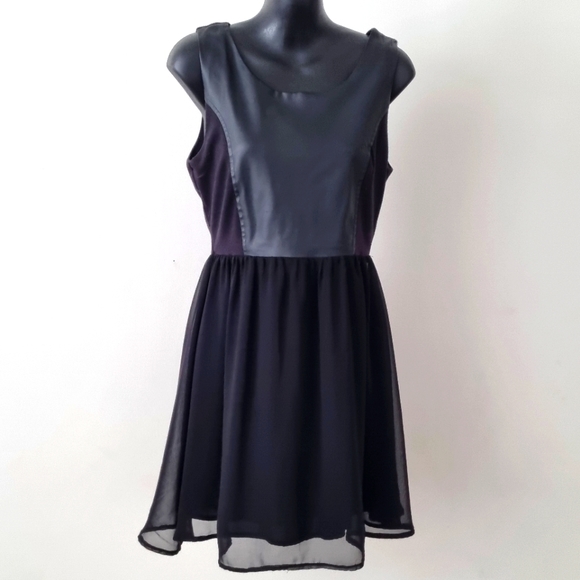 Dresses & Skirts - Black skater shiffon dress